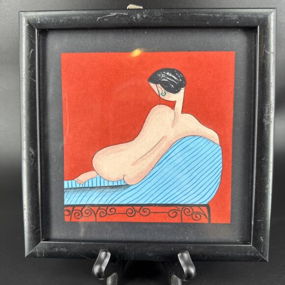 Other - Original Pastel drawing, 'Reclining Nude' Artist Unknown Framed Unsigned 7.5”